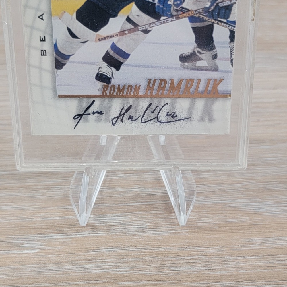 Roman Hamrlik Autographed 1998 Pinnacle Trading Card Tampa Bay Lightning - Picture 3 of 6